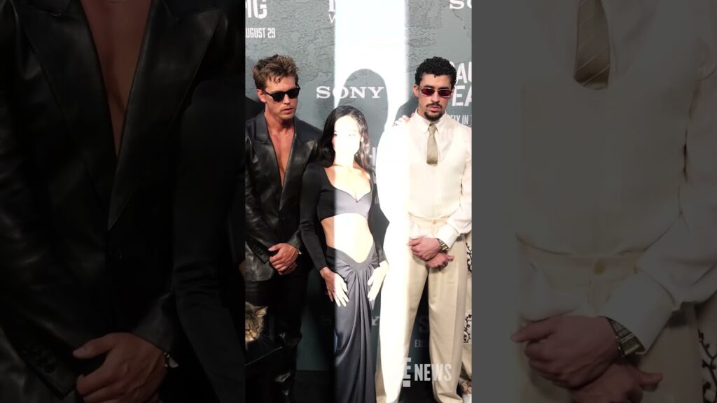 Austin Butler, Zoe Kravitz and Bad Bunny at the "Caught Stealing" New York Premiere