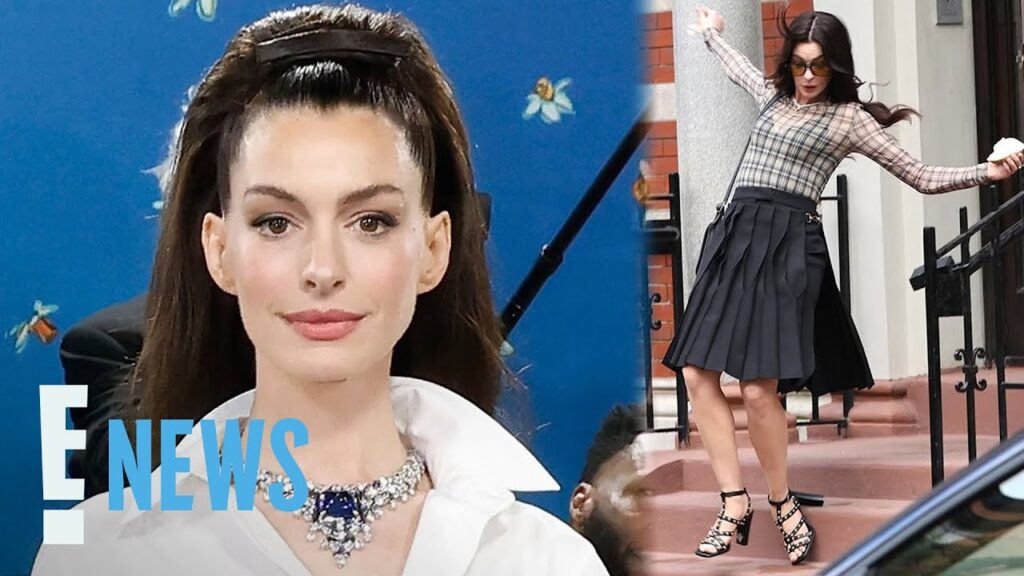 Anne Hathaway Has Epic Response to Falling on Devil Wears Prada 2 Set | E! News Anne Hathaway Has Epic Response to Falling on Devil Wears Prada 2 Set | E! News