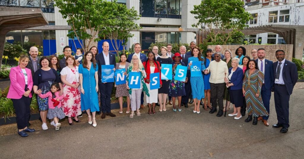 NHS Charities Together Patrons The Prince and Princess of Wales surprise health workers with 75th anniversary party