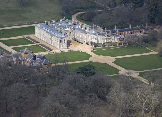 An aerial view of Althorp House in Northamptonshire 