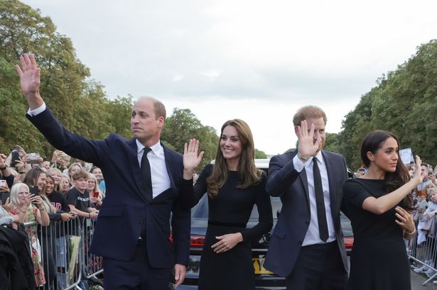The Prince and Princess of Wales and the Duke and Duchess of Sussex 