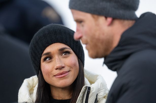 Meghan, Duchess of Sussex and Prince Harry, Duke of Sussex attends the Skeleton Finals during day two of the 2025 Invictus Games on February 10, 2025 in Whistler, British Columbia. 