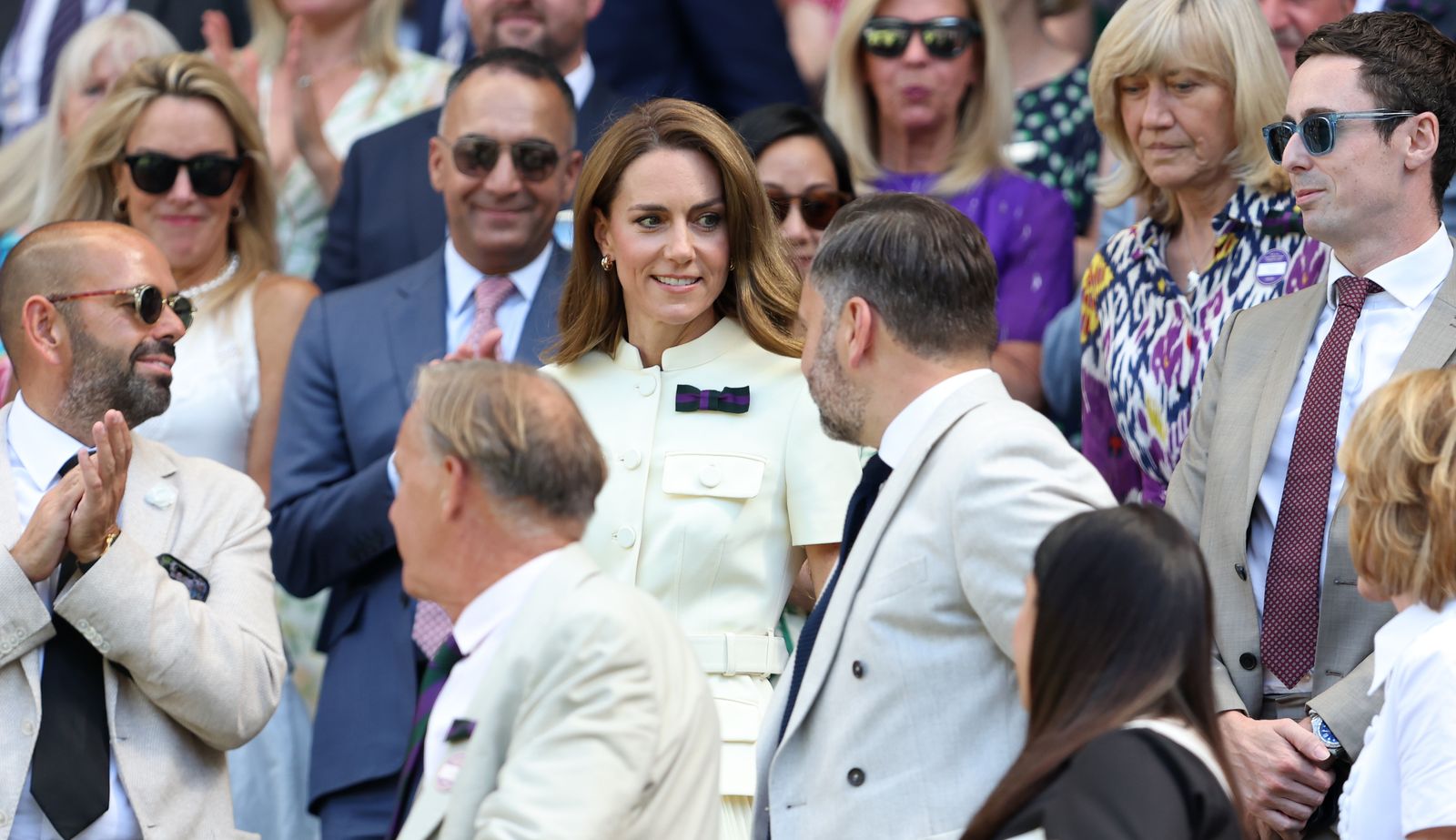 LONDON ENGLAND  JULY 12 Catherine Princess of Wales attends day thirteen of The Championships Wimbledon 2025 at All...