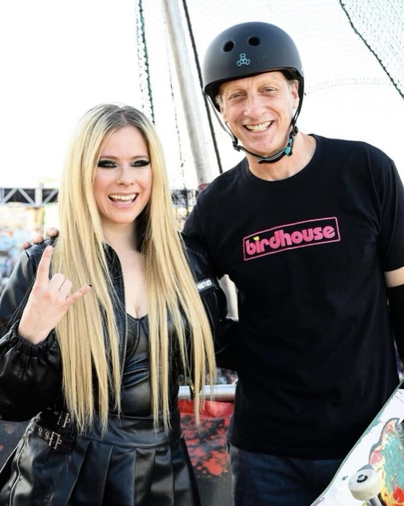 Avril Lavigne with Tony Hawk at When We Were Young Festival in 2023