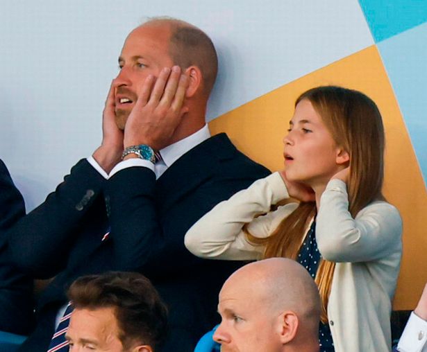 HRH Prince William, Prince Of Wales and Princess Charlotte of Wales watching the UEFA Women's EURO 2025 Final 