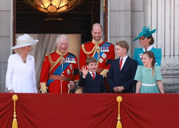 Prince George with the rest of the Royal Family on the Buckingham Palace balcony