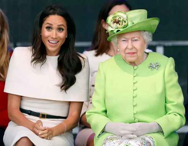 Meghan Markle and the late Queen Elizabeth II 