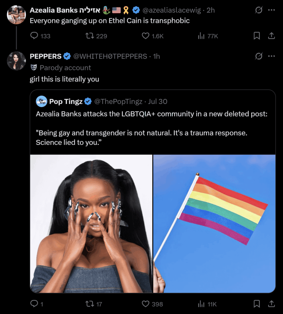 Azealia Banks haunted by the ghosts of tweets past