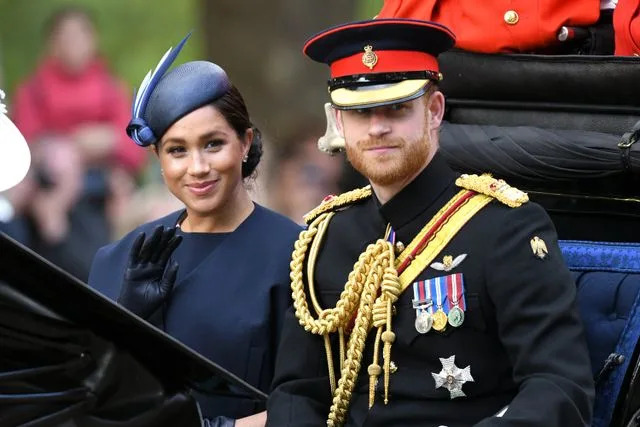 Karwai Tang/WireImage Meghan Markle and Prince Harry at Trooping the Colour in 2019