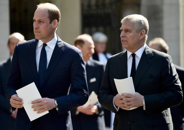 Prince Andrew with his nephew Prince William in 2017 