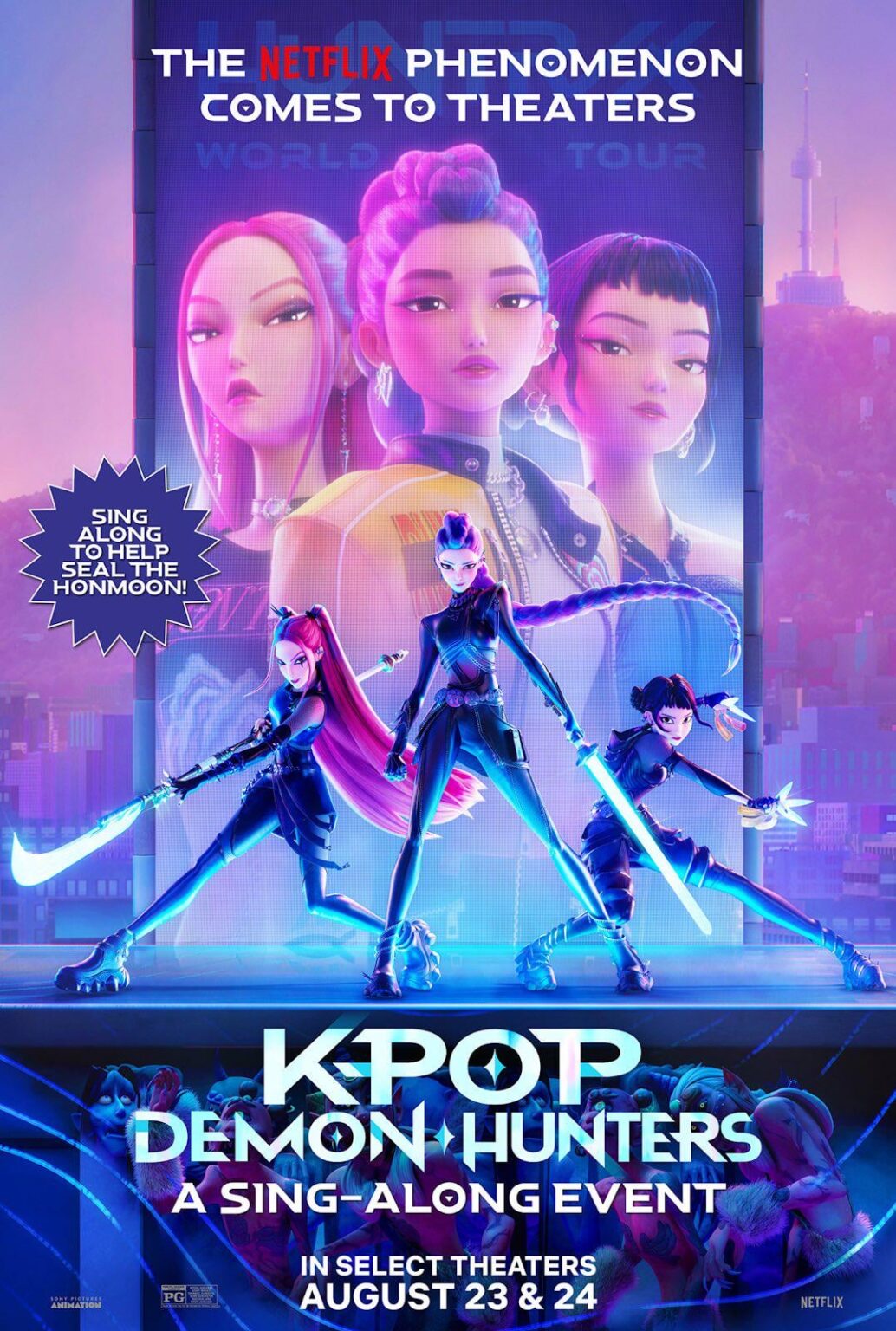 Offical poster for 'KPop Demon Hunters: A Sing-Along Event'