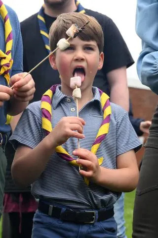 Getty Prince Louis eating a marshmallow in 2023