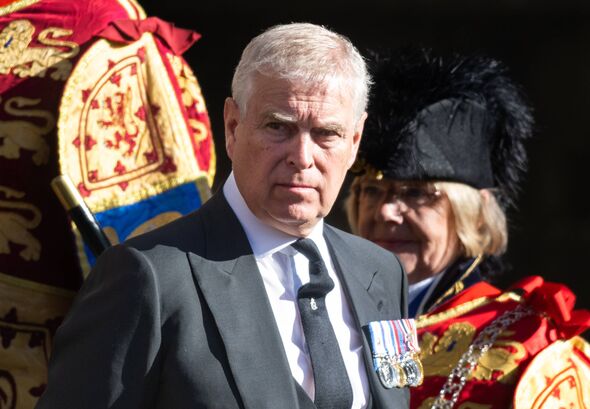 EDINBURGH, SCOTLAND - SEPTEMBER 12: Prince Andrew, Duke of York is seen leaving St Giles Cathedral on September 12, 2022 in Edi EDINBURGH, SCOTLAND - SEPTEMBER 12: Prince Andrew, Duke of York is seen leaving St Giles Cathedral on September 12, 2022 in Edi