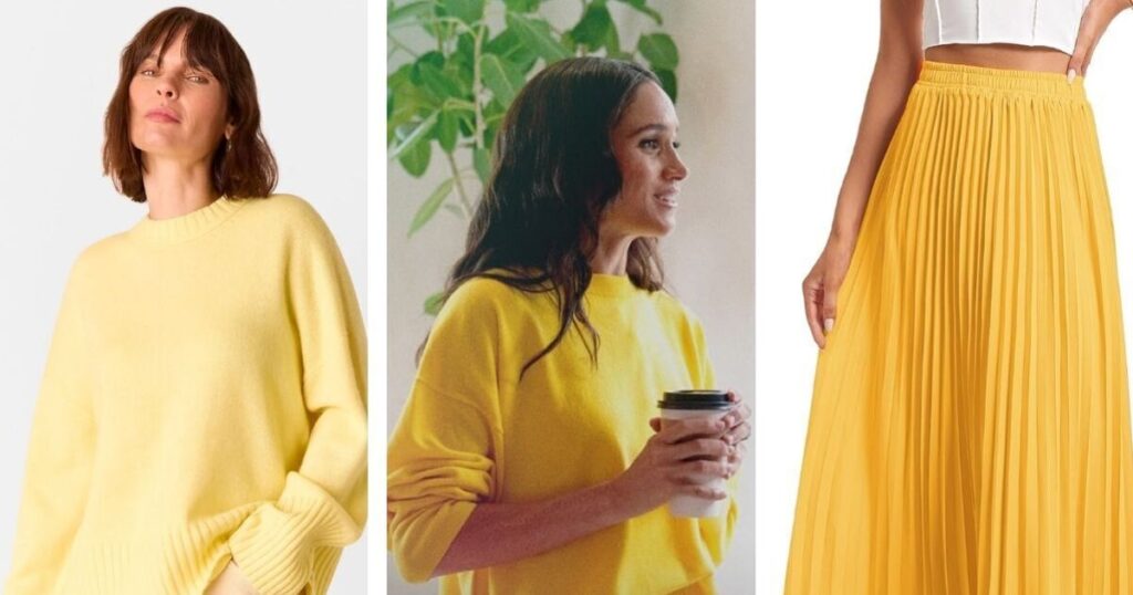 Where to shop Meghan Markles yellow jumper and skirt | Royal | News Where to shop Meghan Markles yellow jumper and skirt | Royal | News