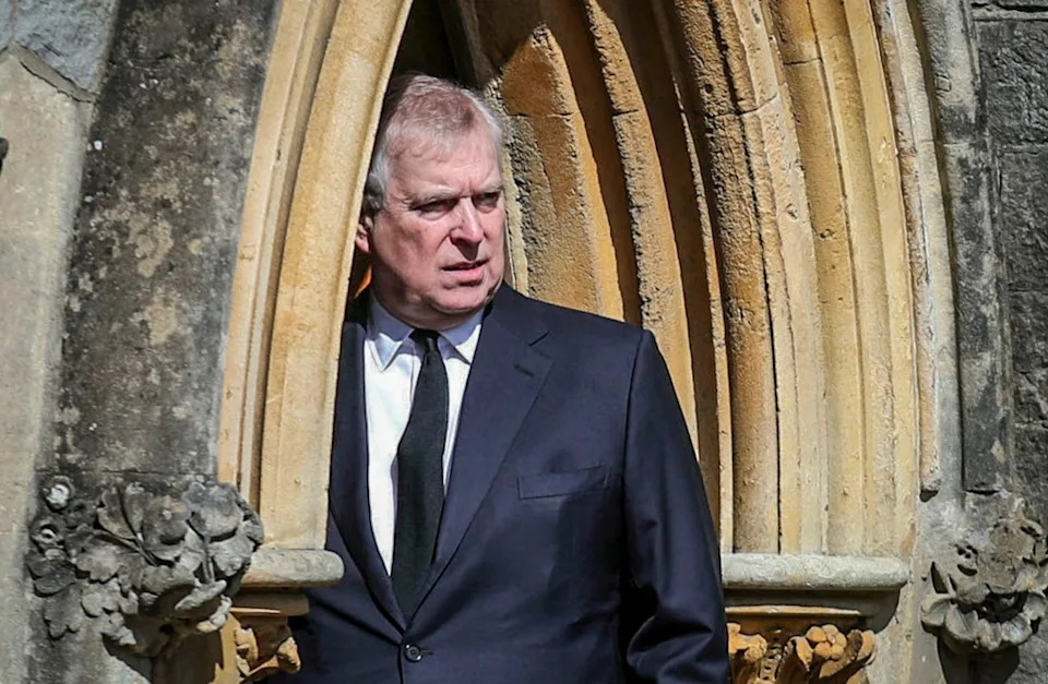 FILE – Britain’s Prince Andrew appears at the Royal Chapel at Windsor, following the death announcement of his father Prince Philip, April 11, 2021, in England. Prince Andrew has lost another ceremonial honor as groups throughout Britain cut ties to the royal disgraced by allegations of sexual misconduct. Councilors in the northern city of York on Wednesday night, April 27, 2022, voted unanimously to withdraw the prince’s status as a “freeman of the city.” The honor was awarded to Andrew in 1987 after Queen Elizabeth II made him the Duke of York. (Steve Parsons/Pool Photo via AP, File)
