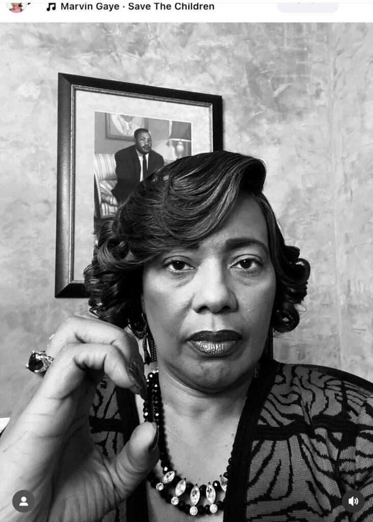 Dr Bernice King, the daughter of Dr. Martin Luther King and Coretta Scott King and the CEO of the King Center does half hearts for Gaza challenge