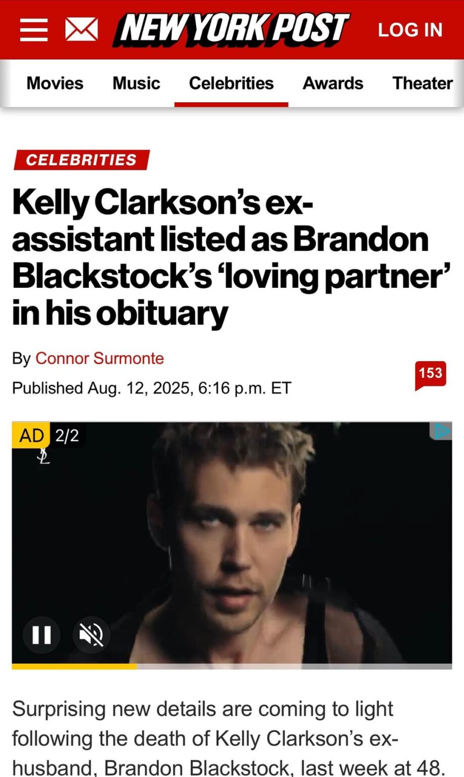 Kelly Clarkson’s ex-assistant listed as Brandon Blackstock’s ‘loving partner’ in his obituary