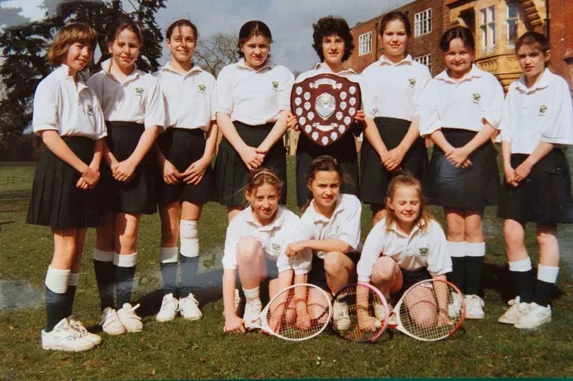 Kate Middleton excelled in sports during her schooling and is pictured here with her tennis team