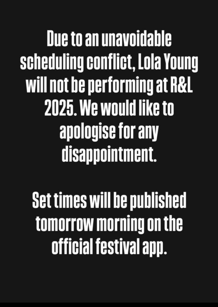 Singer Lola Young dropped out of Reading Festival this year due to “scheduling conflicts” and posted stories on Insta of her hanging out with her friends.