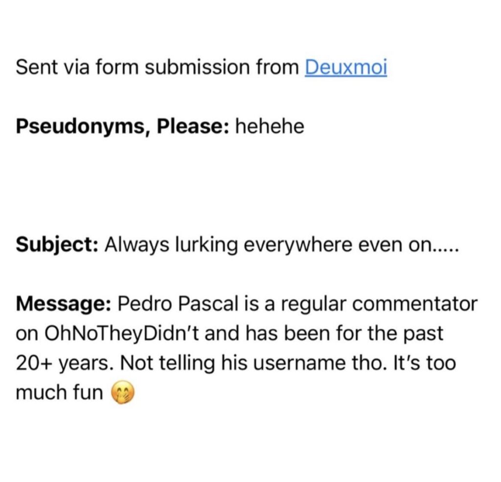 Is Pedro an ONTD commenter? Does he have a friend with a bike? Did he forget his friend, Rebecca, has a livejournal?