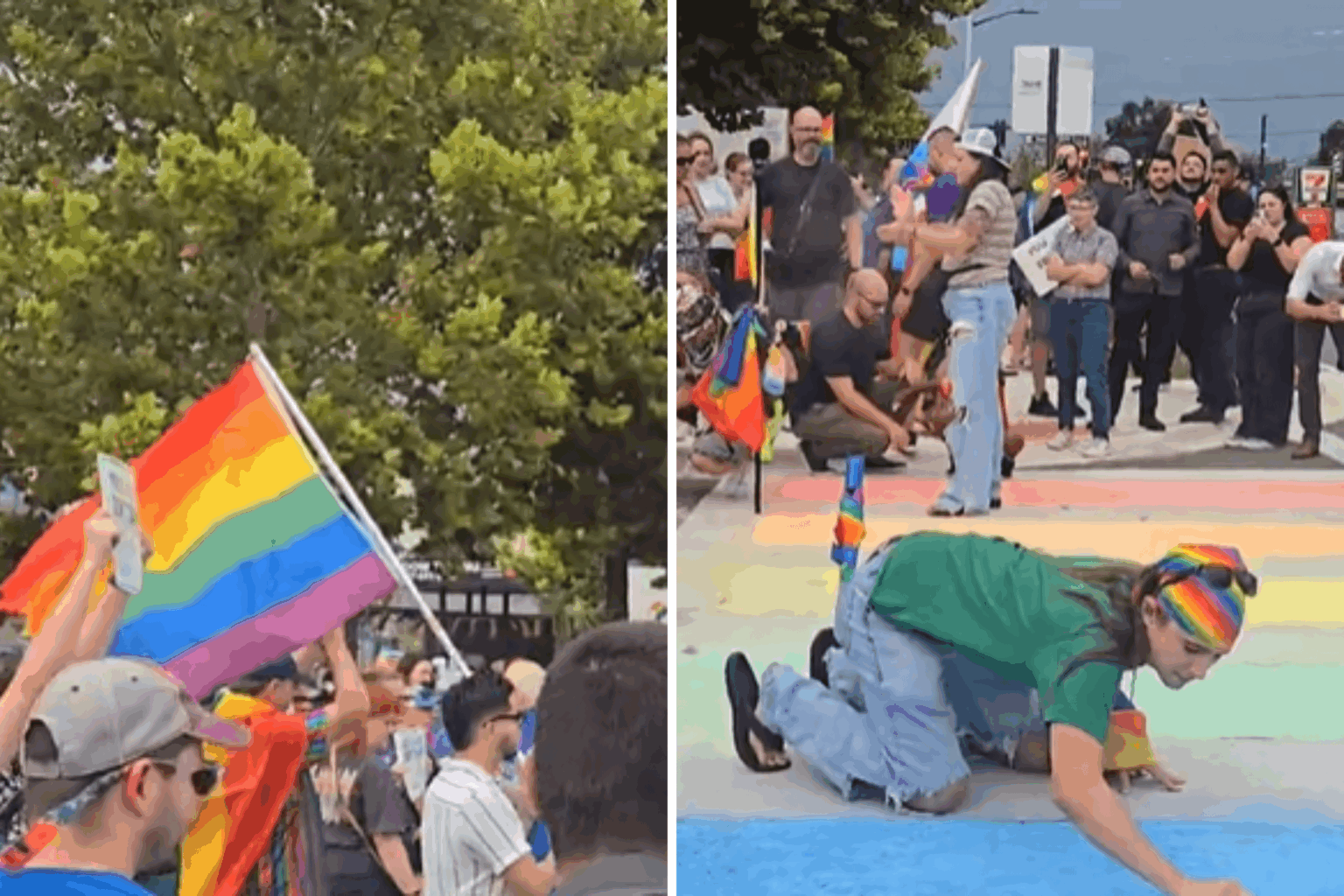 Florida locals defy Ron DeSantis by restoring Pulse memorial rainbow crosswalk that was painted over in the middle of the night following a state-directed order from the governor
