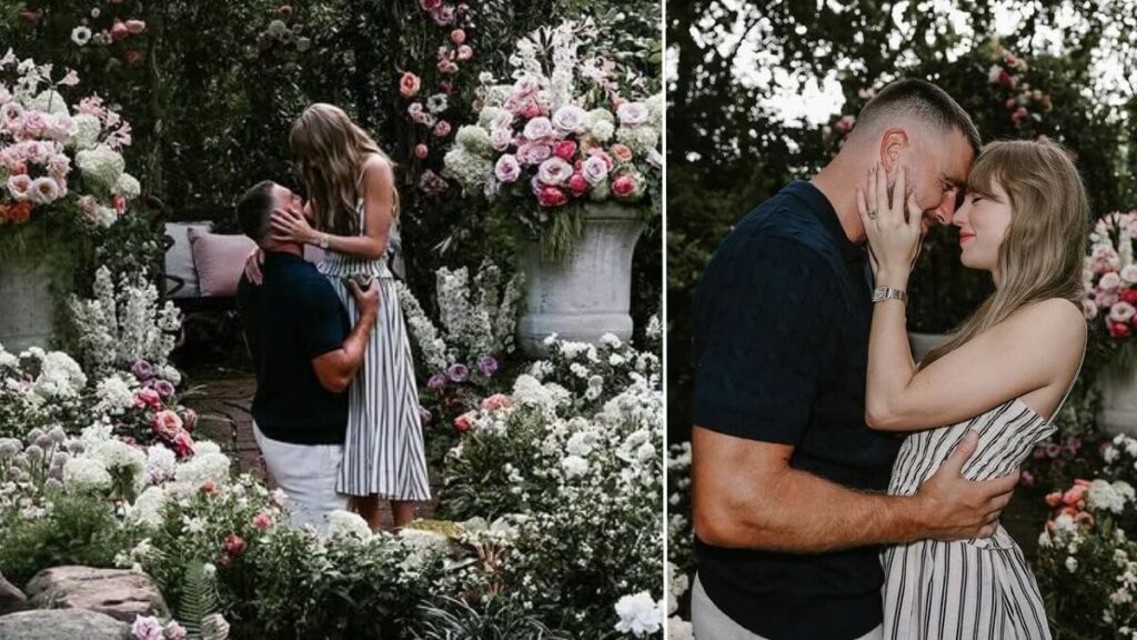 Taylor Swift, Travis Kelce Announce Engagement In Garden Proposal