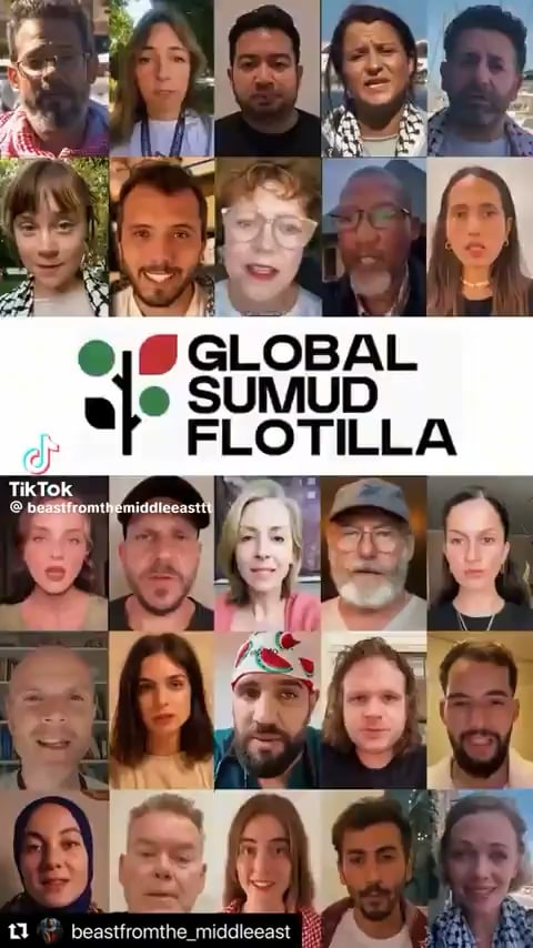 The Global Samud Flotilla initiative. Multiple flotillas sailing together to break the siege of Gaza.