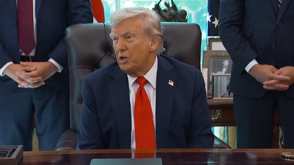 Donald Trump seems to confuse Michigan Governor Gretchen Whitmer and Homeland Security Secretary Kristi Noem: "Kristi -- Uh, Kristi Whitman. Whitmer.
