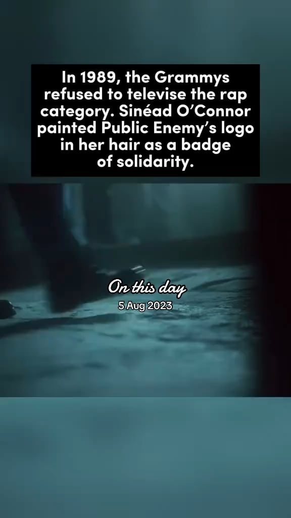 In 1989, the Grammys refused to televise the rap category. Sinéad O'Connor painted Public Enemy's logo in her hair as a badge of solidarity.
