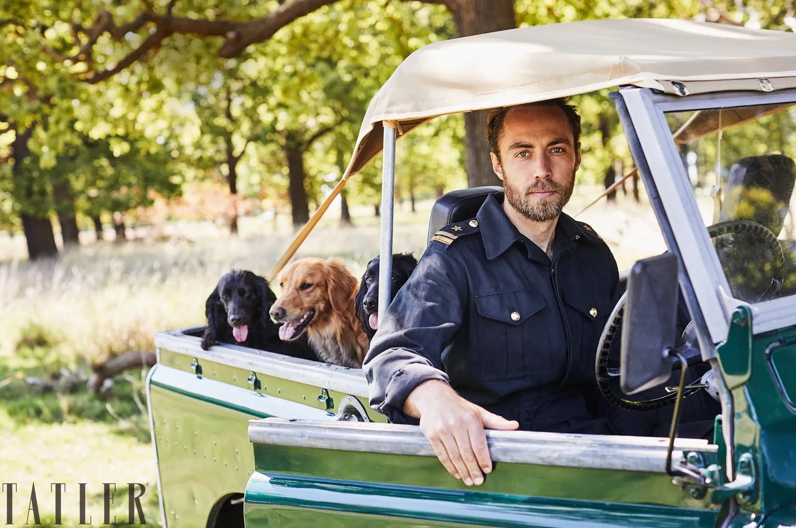 Image may contain James Middleton Adult Person Animal Canine Dog Mammal Pet Officer Police Officer and Bird