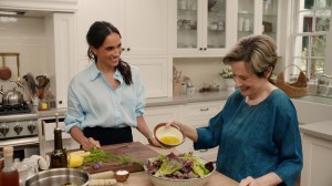 With Love, Meghan. (L to R) Meghan, Duchess of Sussex, Alice Waters in episode 108 of With Love, Meghan. Cr. Courtesy of Netflix © 2025