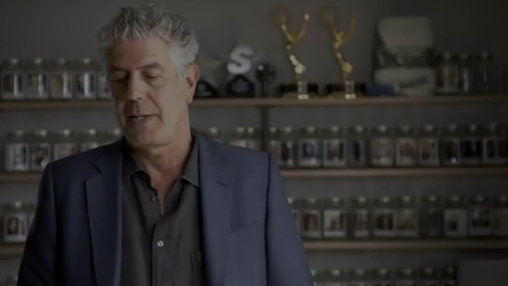 Anthony Bourdain accepting the MPAC Voices of Courage & Conscience Media Award in 2014 for his Palestine/Israel ‘Parts Unknown’ episode: “The world has visited many terrible things on the Palestinian people, none more shameful than robbing them of their basic humanity.“