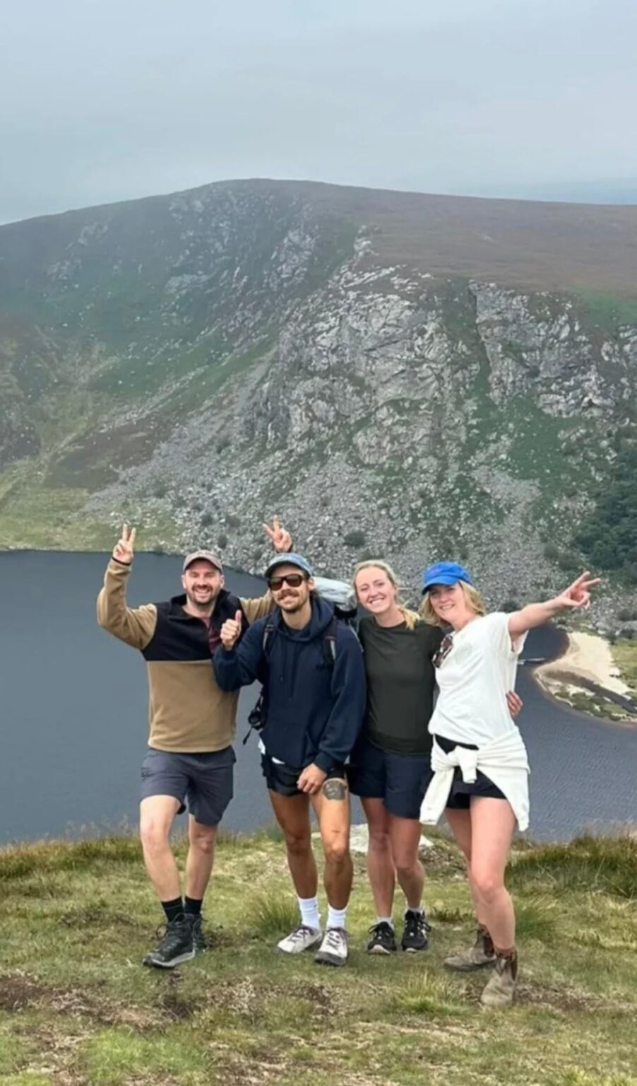Harry Styles on a hike in Ireland with his childhood friend (they met when they were 4 years old)