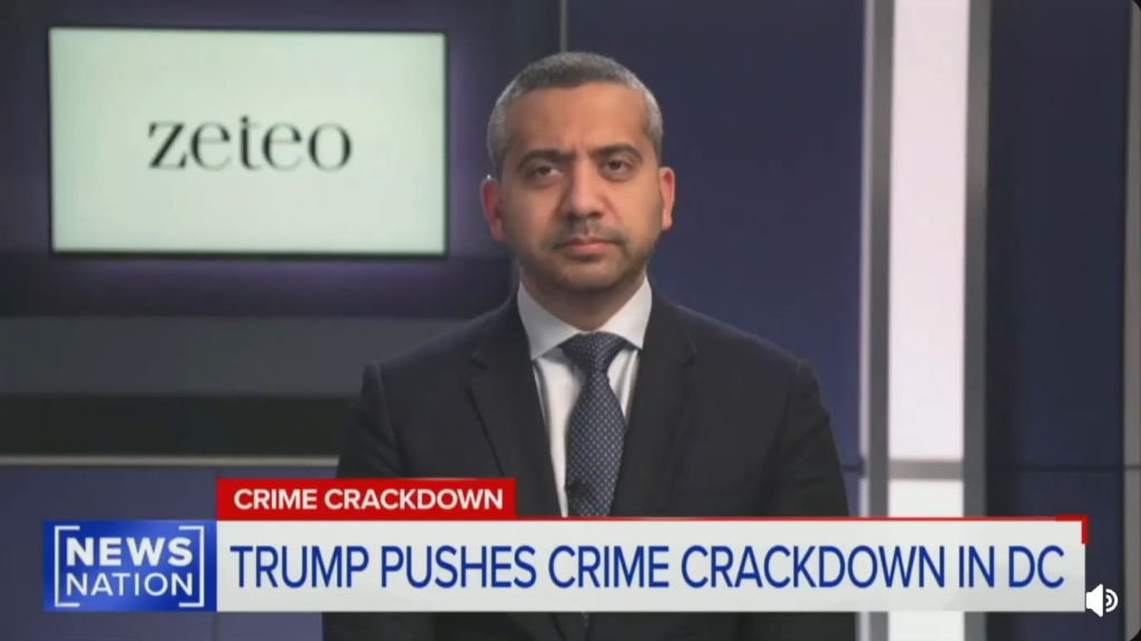 NewsNation host throws tantrum after Mehdi Hasan brings up January 6th: "You think it’s because Trump cares about crime in D.C.? Really? Because I remember Donald Trump on January the 6th, 2021 not giving a crap about crime in D.C."