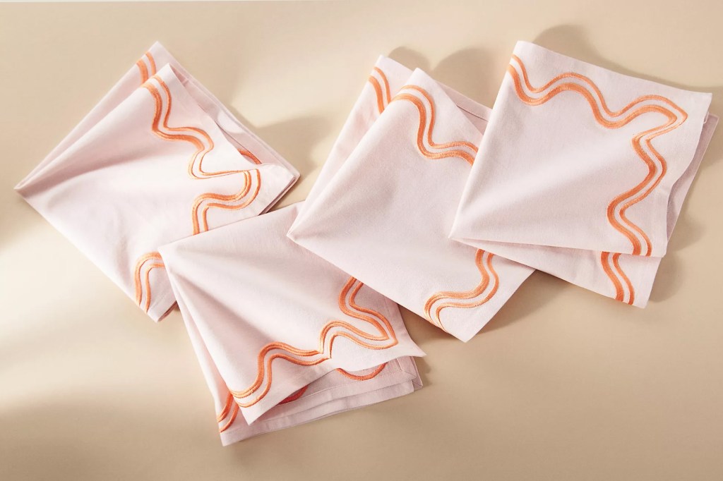 Anthropologie Madeline Embroidered Napkins, Set of 4