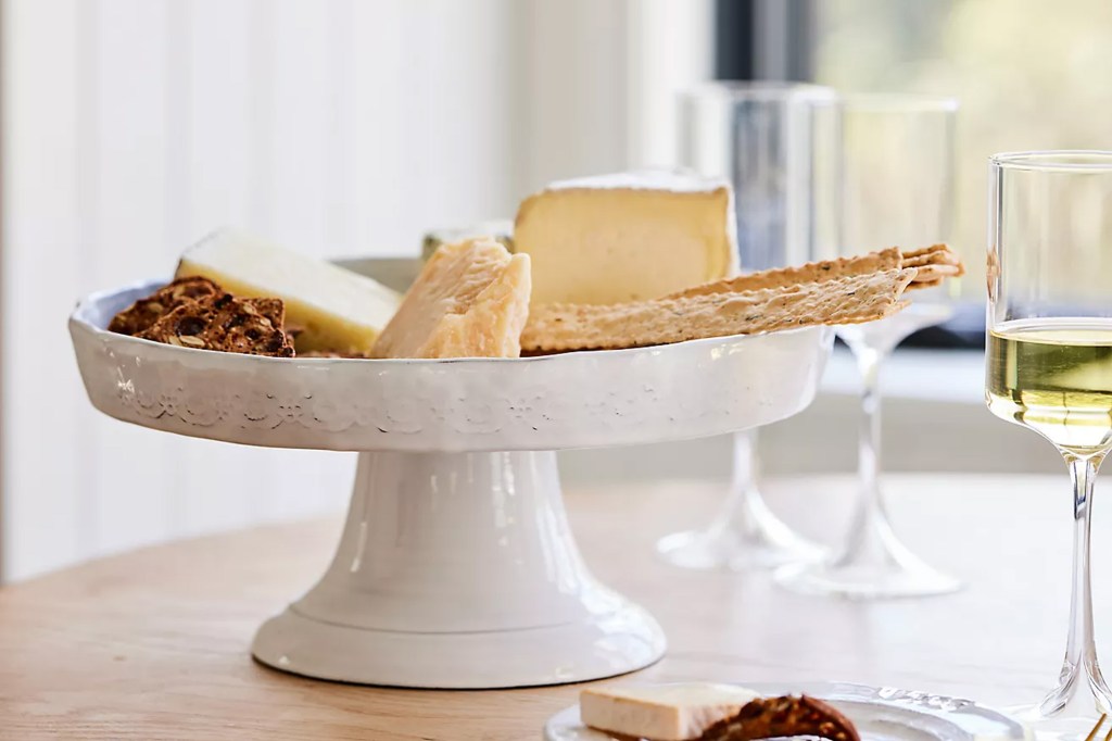 Anthropologie The Glenna Italian Earthenware Cake Stand