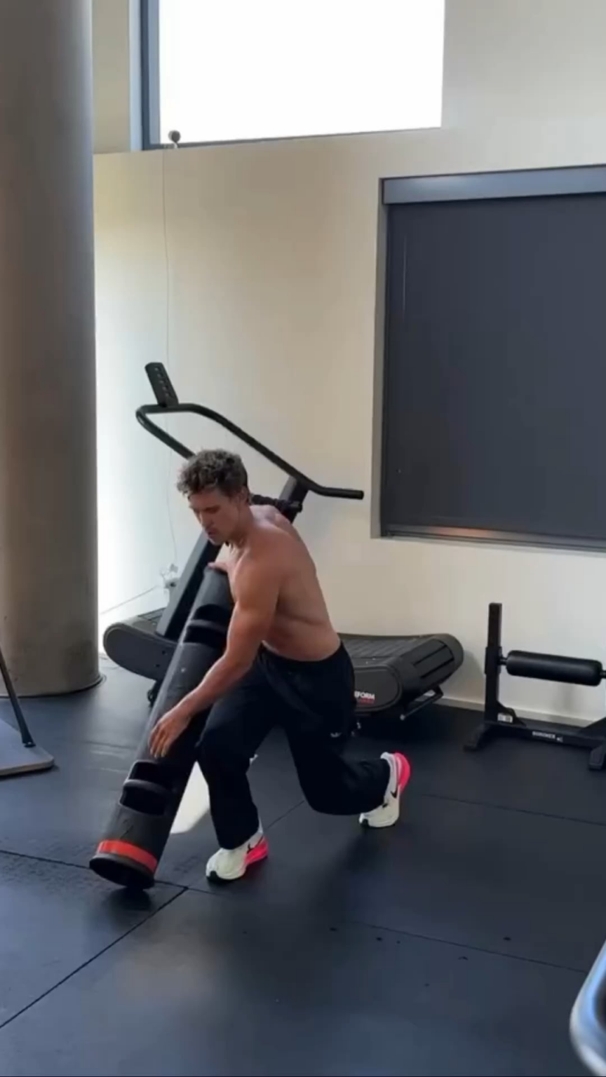 Austin Butler training for his upcoming movie ‘Enemies’, shared by his personal trainer Roy Chan.