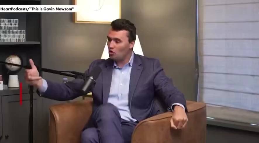 A reminder that at the start of 2025 Gavin Newsom invited MAGA Influencer Charlie Kirk onto his podcast and had a friendly talk with him. Here's him agreeing with Kirk on trans women in sports