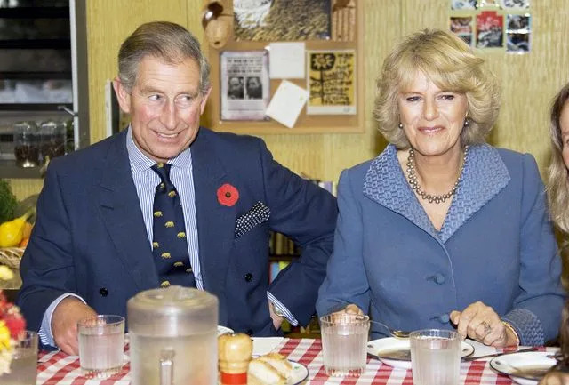 Charles and Camilla eating in San Francisco in 2005
