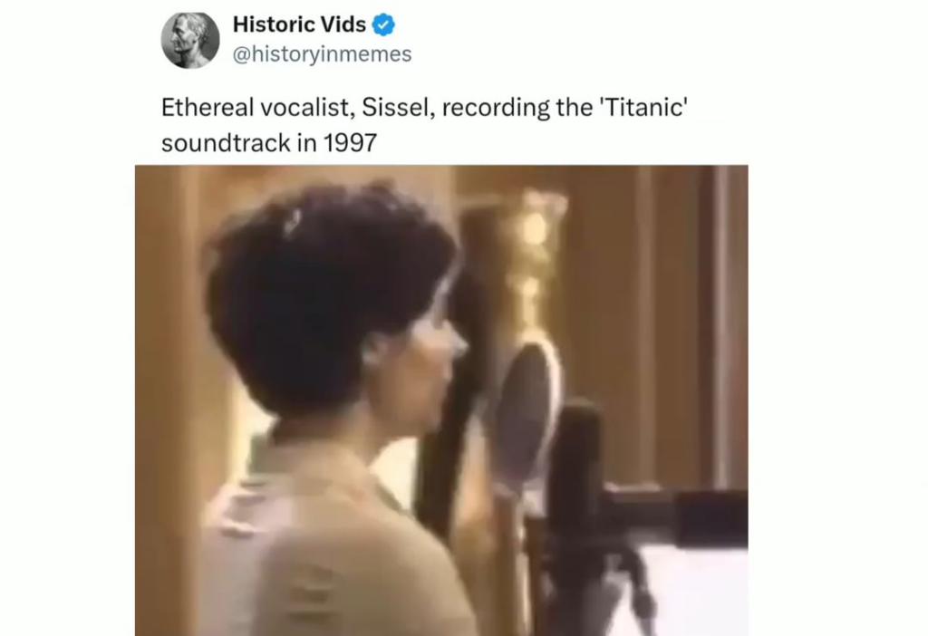 Sissel recording the soundtrack for Titanic in 1997