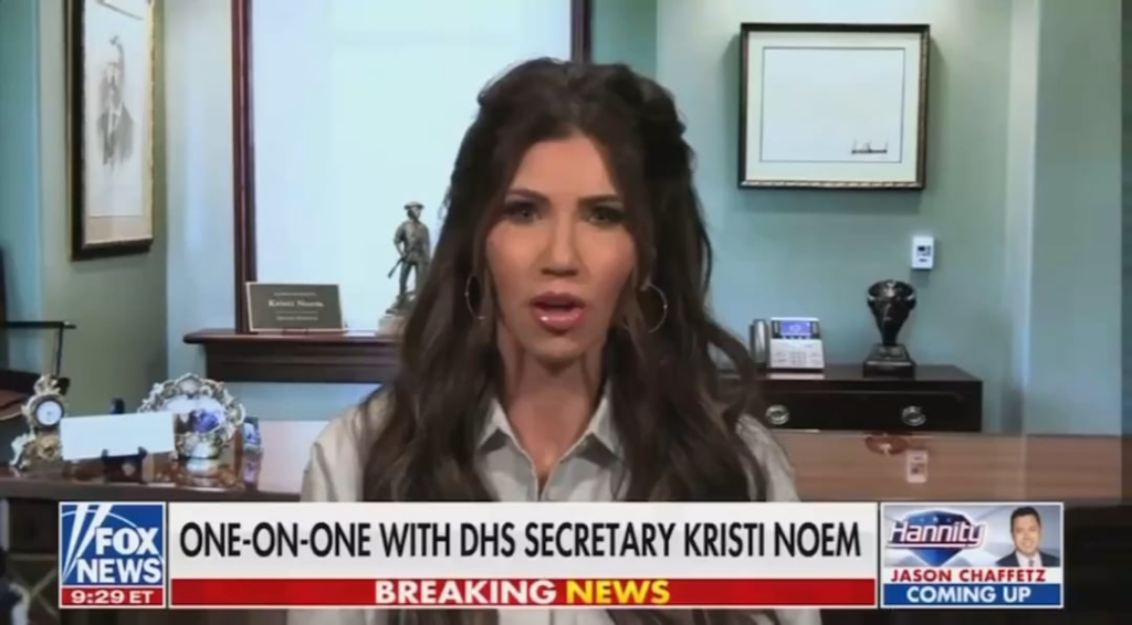 After getting busted living rent free in the residence designated for the Coast Guard Commandant, Noem says she was forced to do that because the media doxxed her