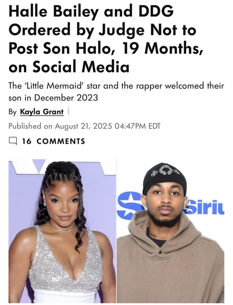 Halle Bailey and DDG Ordered by Judge Not to Post Son Halo on Social Media; DDG can visit the toddler for professionally monitored visitation sessions