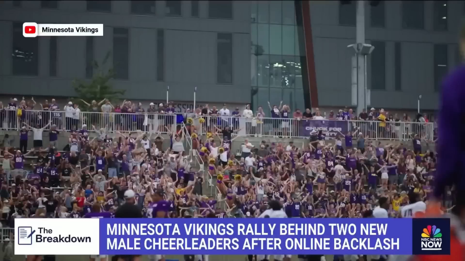 The Minnesota Vikings defends the hiring of their 2 new male cheerleaders, Blaize Shiek and Louie Conn, from far-right backlash: “We support all of our cheerleaders and are proud of the role they play as ambassadors of the organization.” The Minnesota Vikings defends the hiring of their 2 new male cheerleaders, Blaize Shiek and Louie Conn, from far-right backlash: "We support all of our cheerleaders and are proud of the role they play as ambassadors of the organization.”
