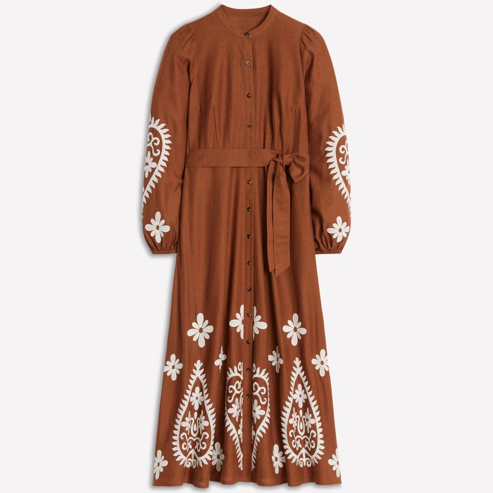 Mae Linen Blend Shirt Dress Russet