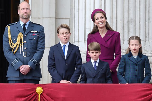 Chris Jackson/Getty Prince William, Prince George, Prince Louis, Kate Middleton and Princess Charlotte on May 5, 2025