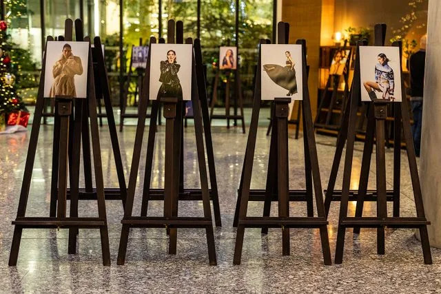 Shane Sinclair/Getty Some of Liz Hatton's photographs on display in London in November 2024