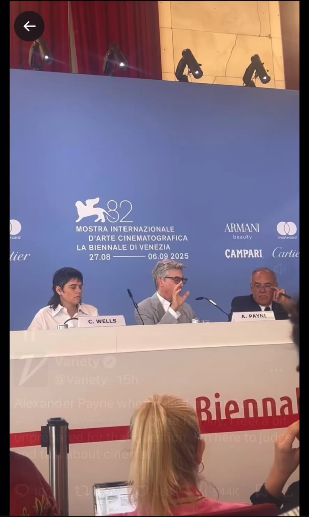 Alexander Payne, director of ‘The Holdovers,’ when asked about Gaza at Venice Film Festival: “Quite frankly, I feel a bit unprepared for that question. I’m here to judge and talk about cinema.”