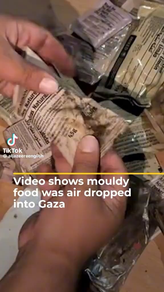 Those PR food aid drops into Gaza are contaminated with mould