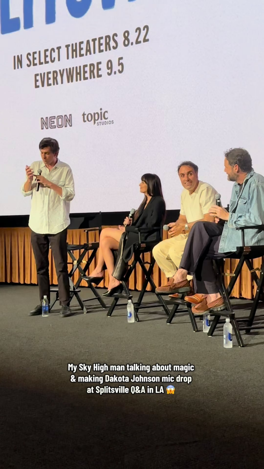 "That's not the truth, Ellen. You were invited.” -- Pt 2 just happened by Dakota Johnson during her Q&A of an Early Screening of her New Movie Splitsville