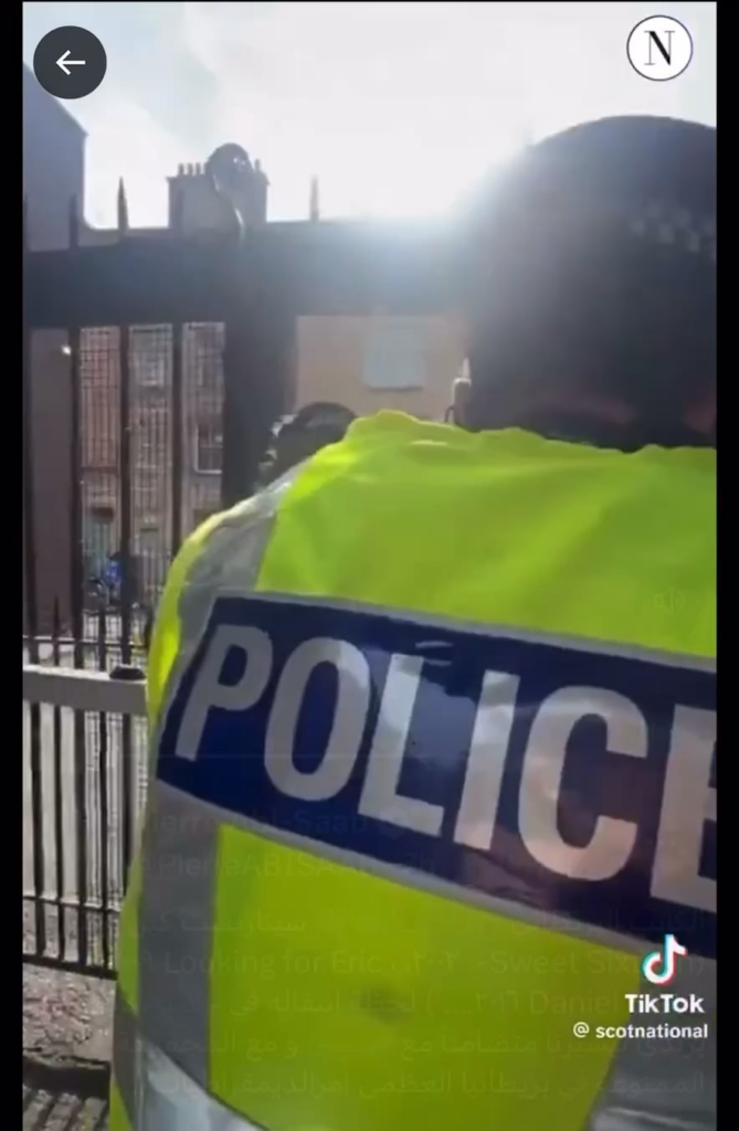 Footage of Paul Laverty, screenwriter of ‘I, Daniel Blake,’ being arrested at Palestine Action gathering: “Am I being arrested for wearing a t-shirt?”